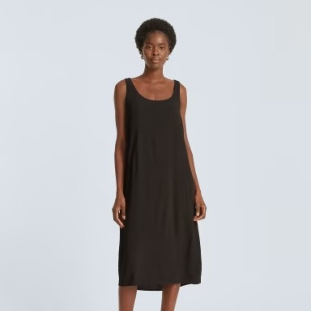 Everlane The Naia Ripple Black Tank Dress Women New X Small